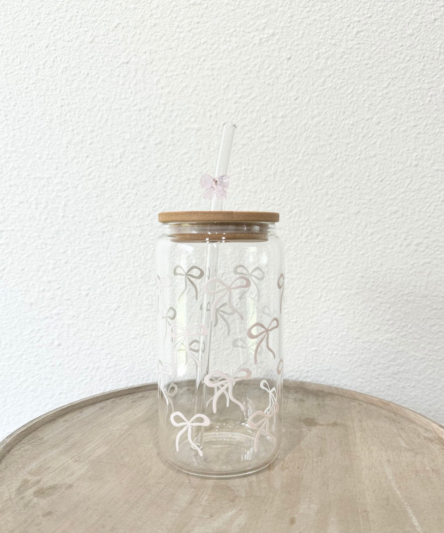 Bow Aesthetic Glass Cup | 16oz