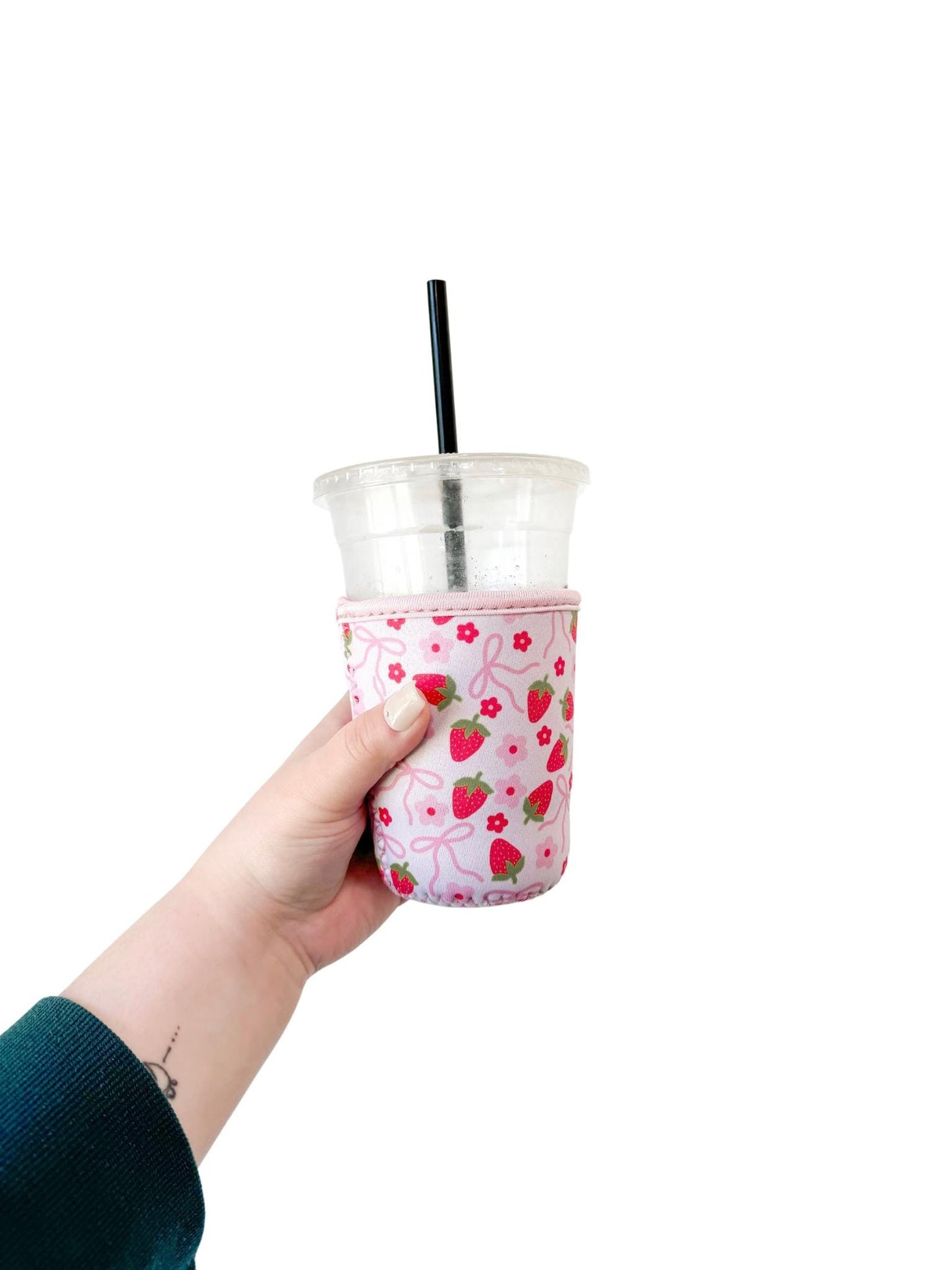 Strawberry & Bow Coffee Sleeve