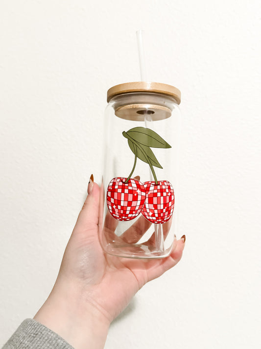 Disco Cherry Glass Cup | 16oz
