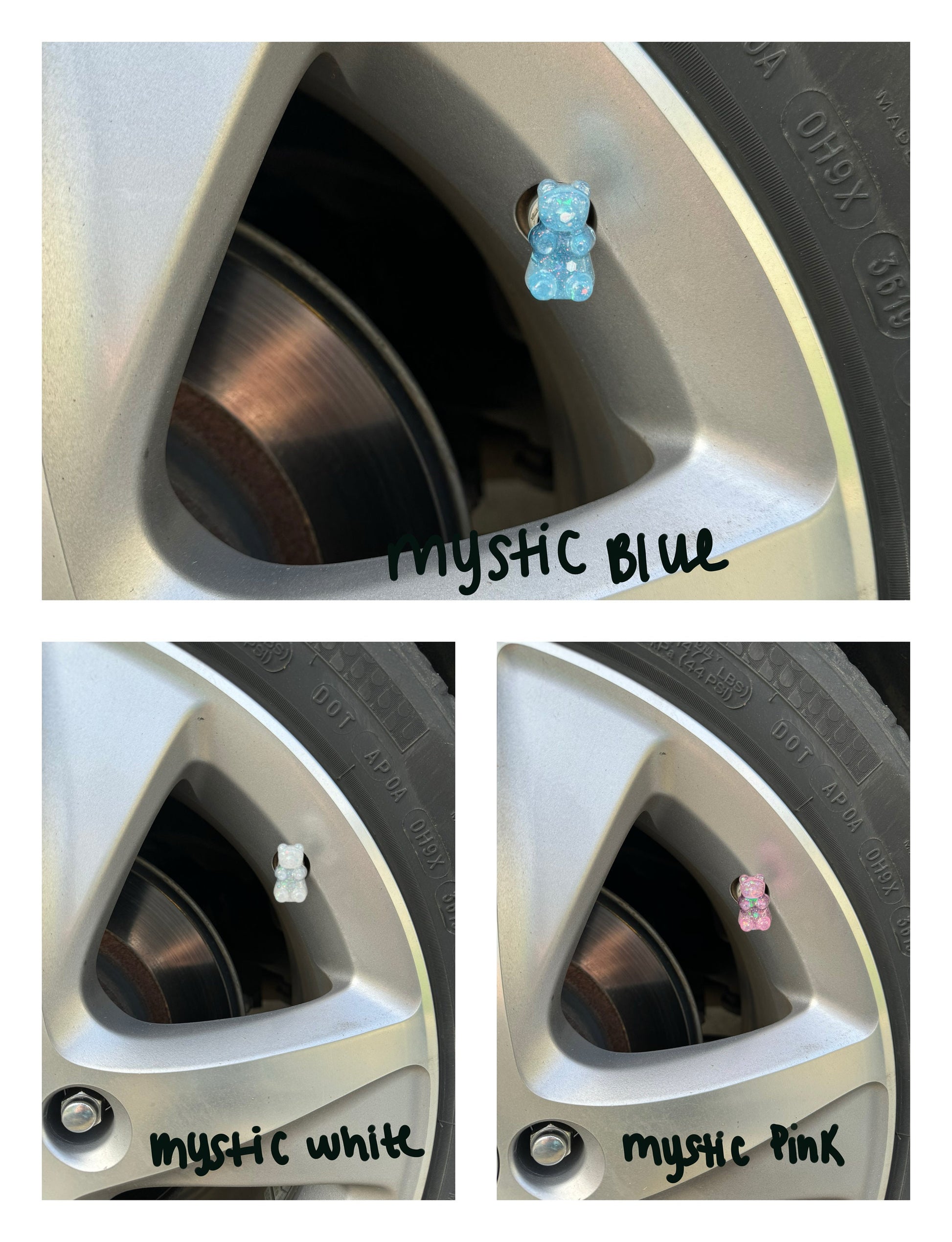 Tiny Bear Tire Valve Stem Caps | Set of 6 | Custom