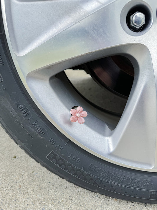 Sakura Tire Valve Stem Caps | Set of 6 | Custom