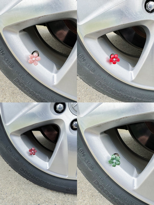 Sakura Tire Valve Stem Caps | Set of 6 | Custom