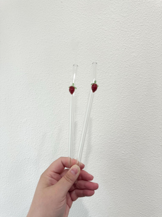 Strawberry Glass Straw | Drinking Straw