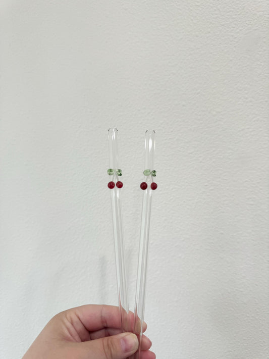 Cherry Glass Straw | Drinking Straw