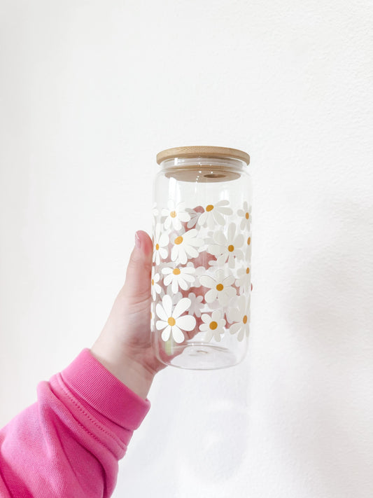 Daisies Glass Cup | 16oz