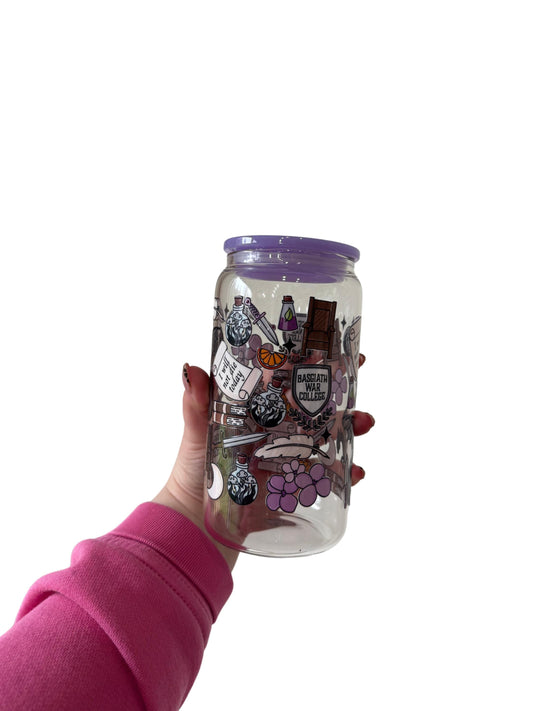 Fourth Wing Inspired Glass Cup | 16oz