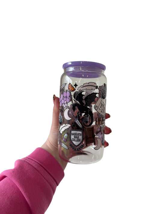Fourth Wing Inspired Glass Cup | 16oz