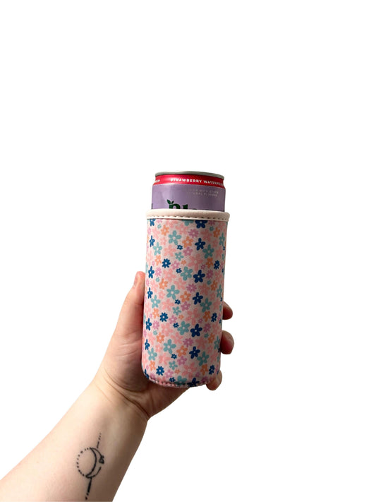 Retro Floral Can Sleeve