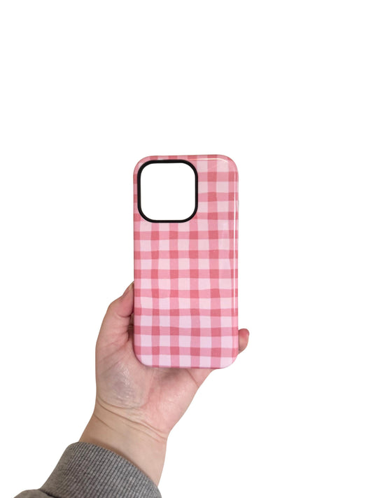 Pink Gingham Phone Case | Magnetic