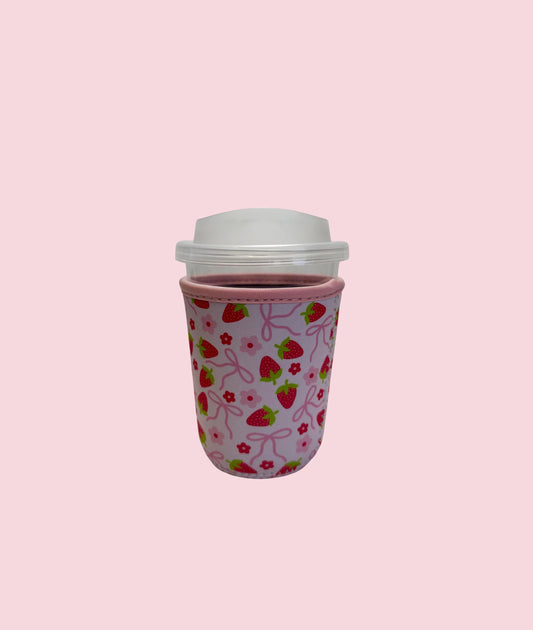 Strawberry & Bow Coffee Sleeve