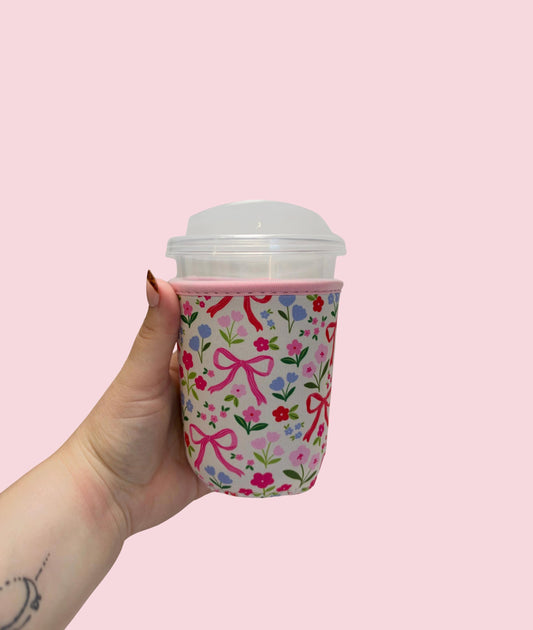 Floral & Bow Coffee Sleeve