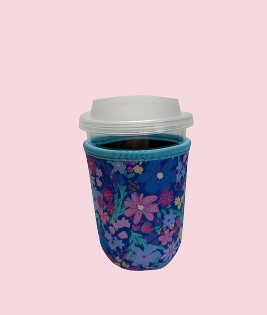 Blue & Purple Floral Coffee Sleeve